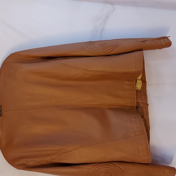 Baby Phat Women's Moto Leather Jacket Tan Cream Piping Removable Lining … - Picture 8 of 16